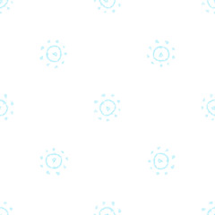 Hand Drawn blue Snowflakes Christmas Seamless Patt