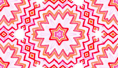 Pink red Geometric Watercolor. Delightful Seamless