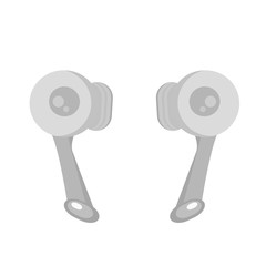 White earphone. Cartoon style. Vector illustration. EPS10.