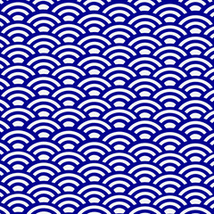 Vector image of traditional Japanese pattern, blue and white