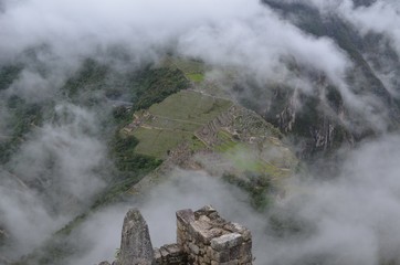 南米、自然、風景、山、マチュピチュ俯瞰風景