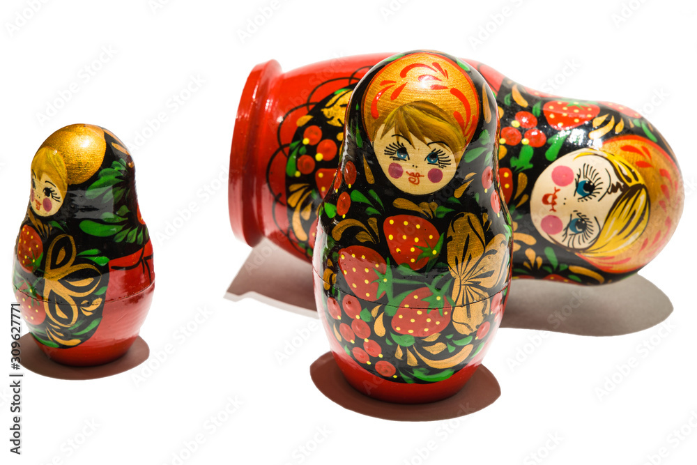 Wall mural russian isolsted red matryoshka