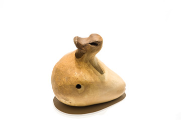 brown ceramic whistle duck
