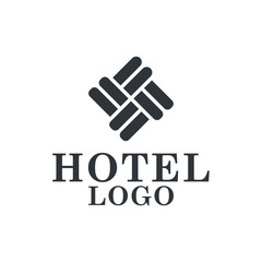 flat abstract hotel logo design sign illustration symbol vector icons badge graphic modern flat color company business branding simple minimalist word text