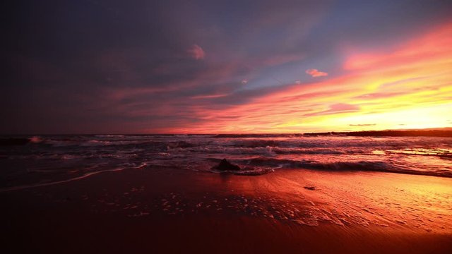 Nice sunset on a beach of la renega, Oropesa