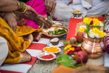 Family ritual as part of Maharashtran Indian wedding ceremony