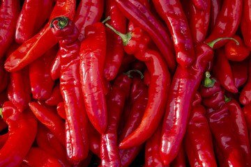 Long red sweet peppers