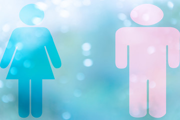 Illustration with human figure on glow background, lifestyle and gender concept, diversity - equality