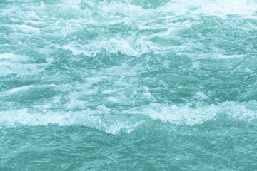 rough ocean waves, stormy sea surf, fast flowing mountain river