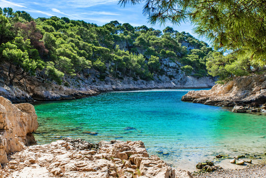 View of Parc national des Calanques, Marseille, Cassis, France, Mediterranean sea