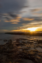 Nice sunset on a beach of la renega, Oropesa