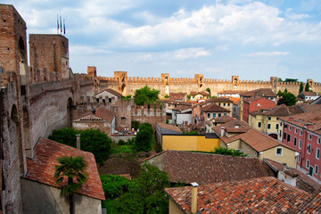 City wall of the town of Montagnana, Padua, in northern Italy