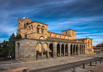Fototapeta premium San Vicente de Ávila, or.Basílica de San Vicente, is a 11th century landmark Catholic church built in Romanesque style with Gothic featuresAvila, Spain.