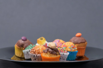 many mini muffins on dessert buffet - muffin closeup