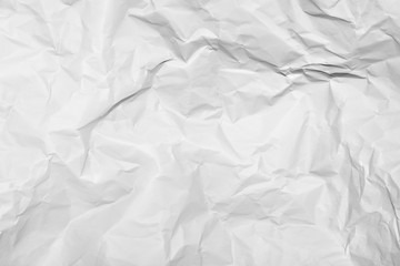 White crumpled paper texture background.	