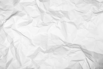 White crumpled paper texture background.	