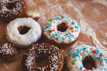 delicious donuts on the table