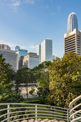 Obraz premium Modern skyscrapModern skyscrapers in the central district of Hong Kong, Chinaers in the central district of Hong Kong, China