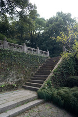 Fototapeta na wymiar Temple Stairs in West Lake Hangzhou China