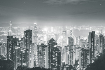 Aerial view of the Hong Kong city, China