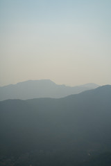 Asian Mountains in a Hazy Day