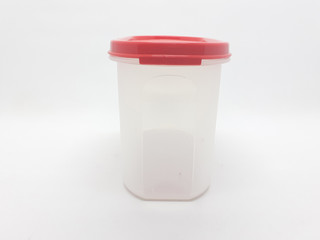 Colorful Artistic Modern Plastic Food Container for Kitchen Snack or Seasoning Storage Appliances in White Isolated Background