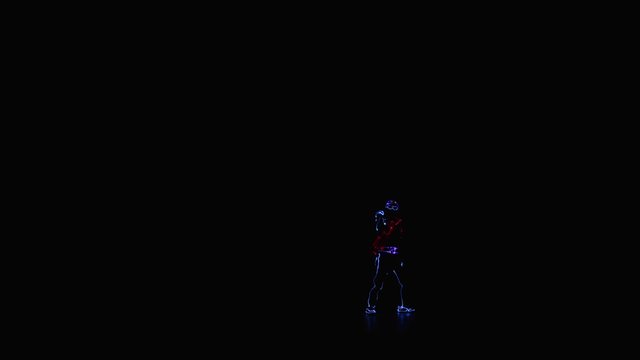 Dancer in LED costume on stage