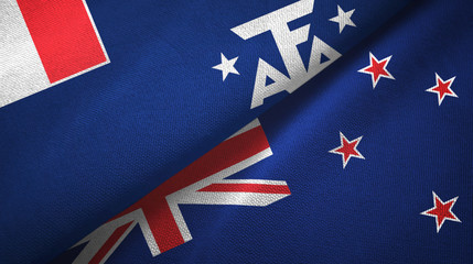 French Southern and Antarctic Lands and New Zealand two flags