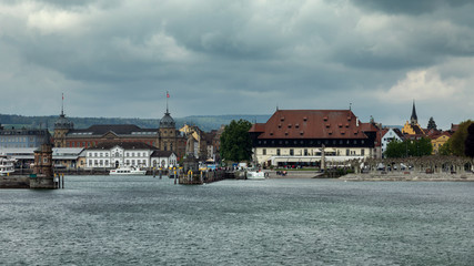 Fototapeta premium Harbour of Constance as seen from the lake