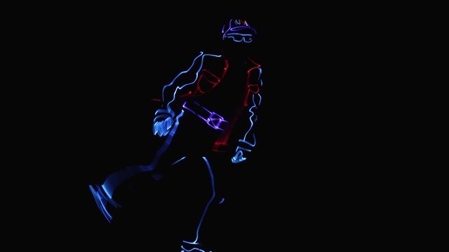 Dancer in LED costume on stage