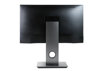 Computer monitor, screen isolated on white background.Side view