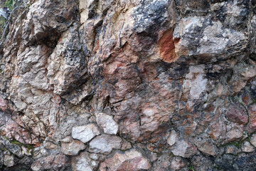 background of old mossy stones and rocks