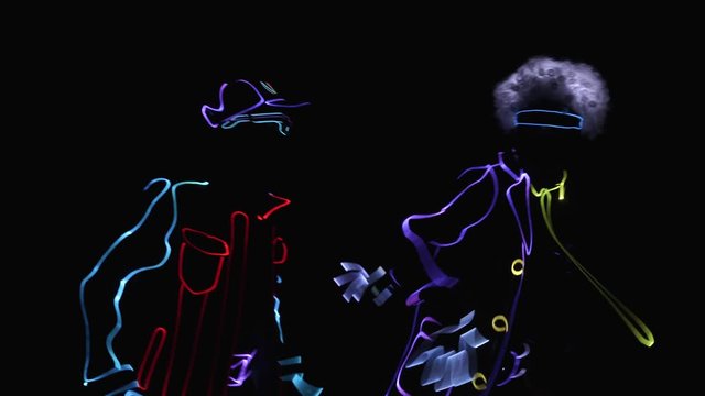 Professor in LED costume on stage