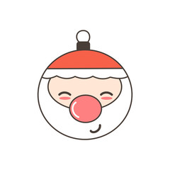 cute cartoon vector christmas santa bauble isolated on white background
