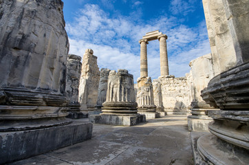 columns at apollon temple of didyma ancient city