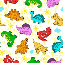 Fototapeta premium seamless pattern with dinosaurs