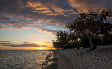 Fototapeta na wymiar West coast sunset, Flic en Flac, Mauritius
