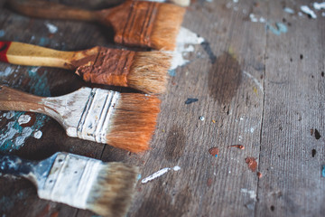 old wooden brushes
