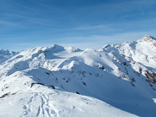 beautiful skitouring day in otztal alps in austria