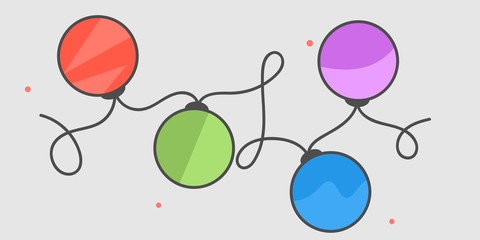 festive christmas garland. multi color holiday lights