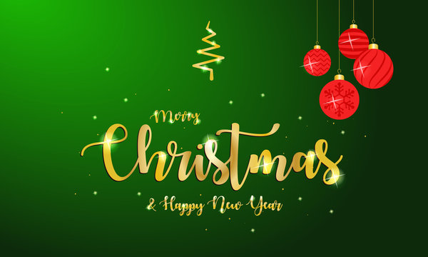 Golden Merry Christmas & Happy New Year background with gold particles on elegant blue. Vector Illustration.