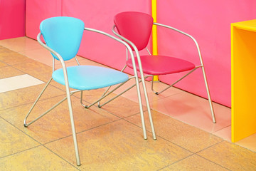 Two colorful chairs