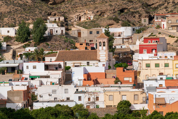 Fototapeta na wymiar partial view of the town of Santa Fe de Mondujar