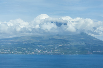 PIco Island view from Faial, Azores, Portugal