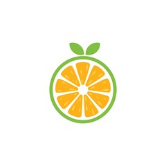 Icon of juicy orange, Logo Template Design Vector Illustration