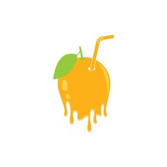 Icon of juicy orange, Logo Template Design Vector Illustration
