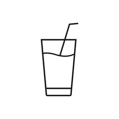 water glass icon. Flat Water glass, drink symbol vector illustration