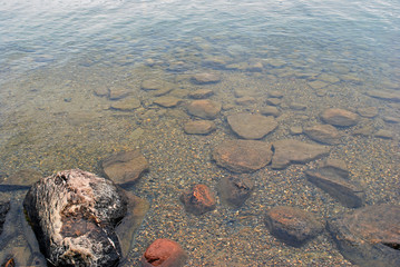 Clear water with stones