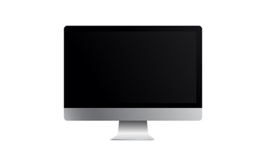 Fototapeta premium Blank screen LCD monitor silver imac pro style computer mockup. Realistic illustration isolated on white background for website preview; presentation etc. Vector EPS.