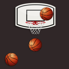 Basketball icon, basketball ball vector web icon isolated on black background, top view